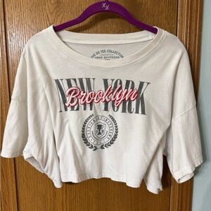 Aeropostale Cream Crop T-Shirt Boxy Style